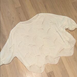 Light Cream Open-Knit Women's Sweater